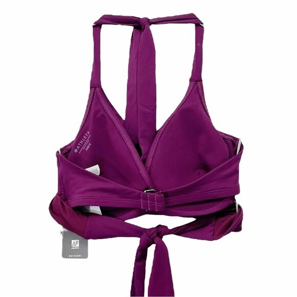 NWT Athleta Bra Cup Wrap Halter Bikini Top in Velvet Plum Purple Size 34 B/C NEW - Picture 6 of 13